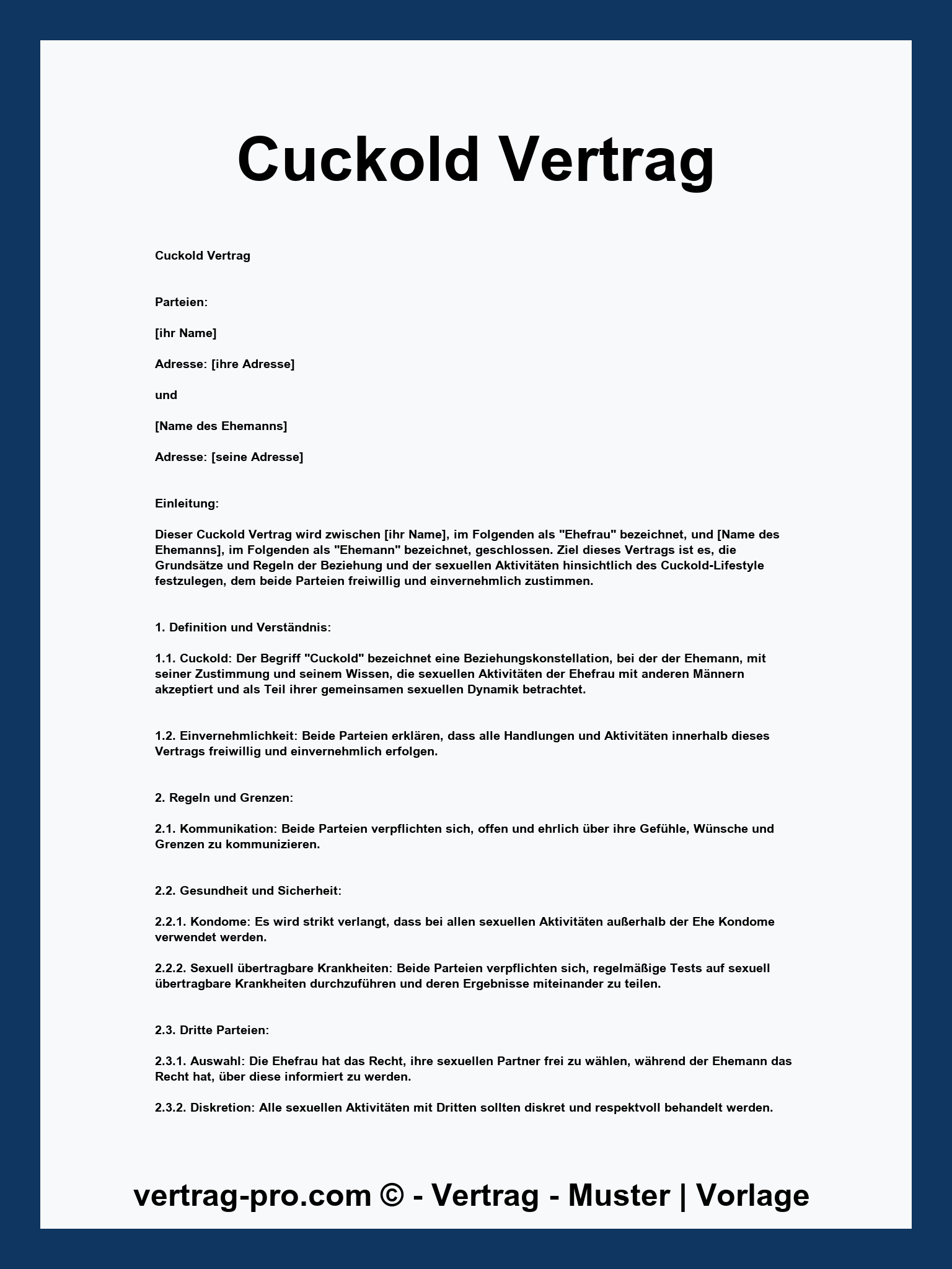 Cuckold Vertrag